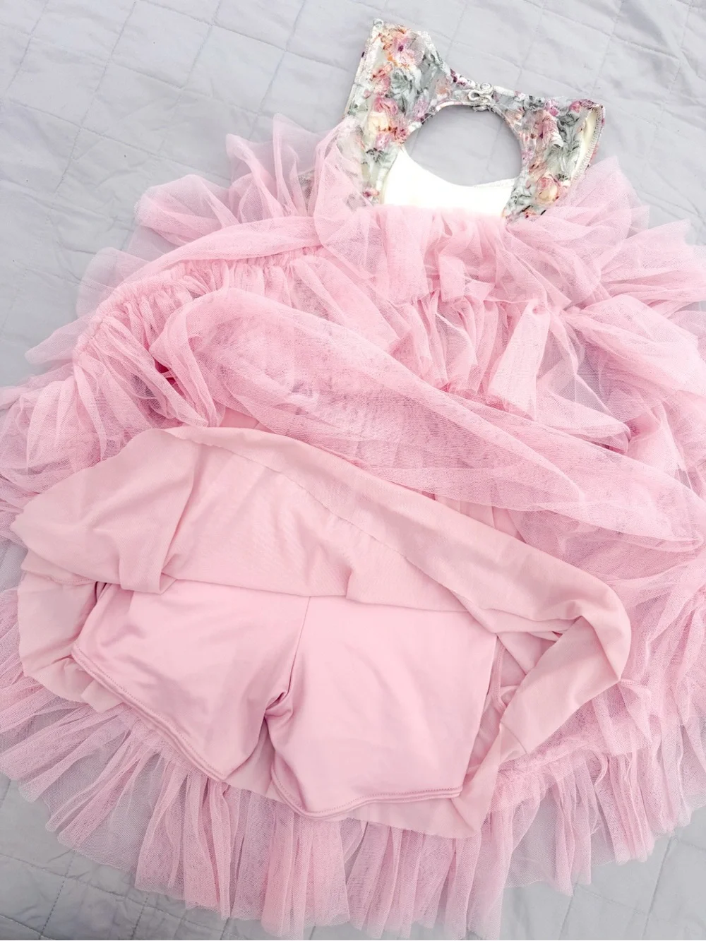Weissman Love Story Pink Floral Lyrical Ballet Dance Costume Dress LC 10 12 Girl